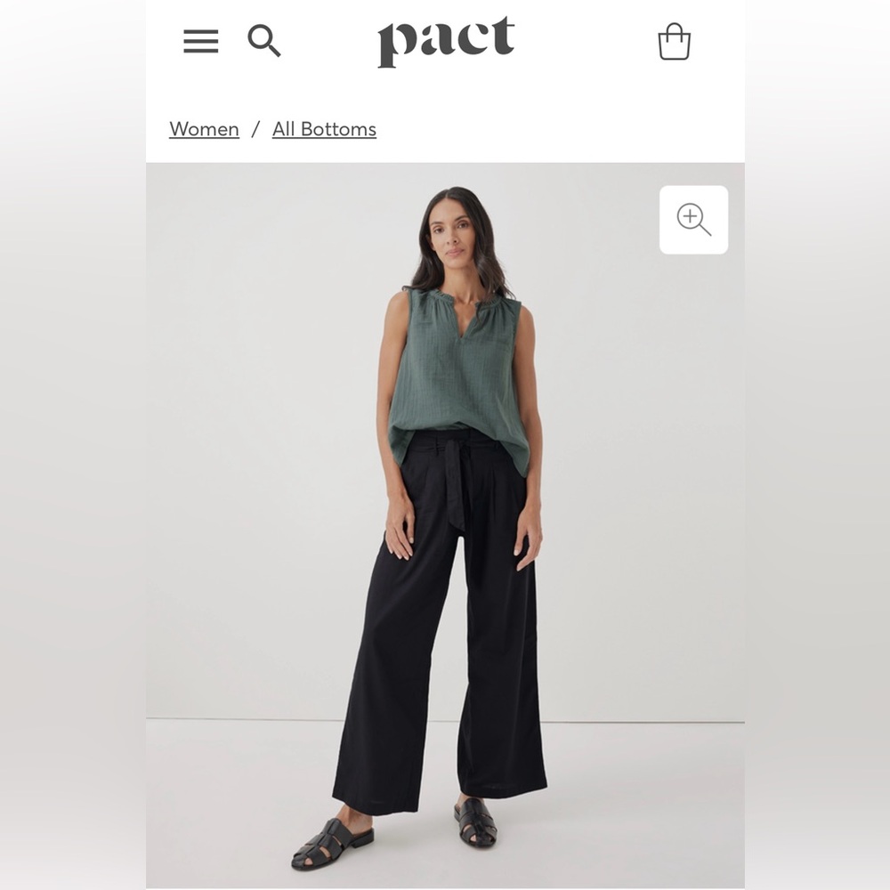 Women’s Black Sunset Light Gauze Trouser 3XL from Pact.